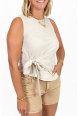 21Jewelz Linnenlook top met strik - beige
