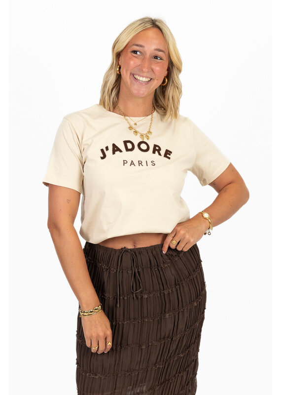 21Jewelz T-shirt J'adore Paris - beige/bruin