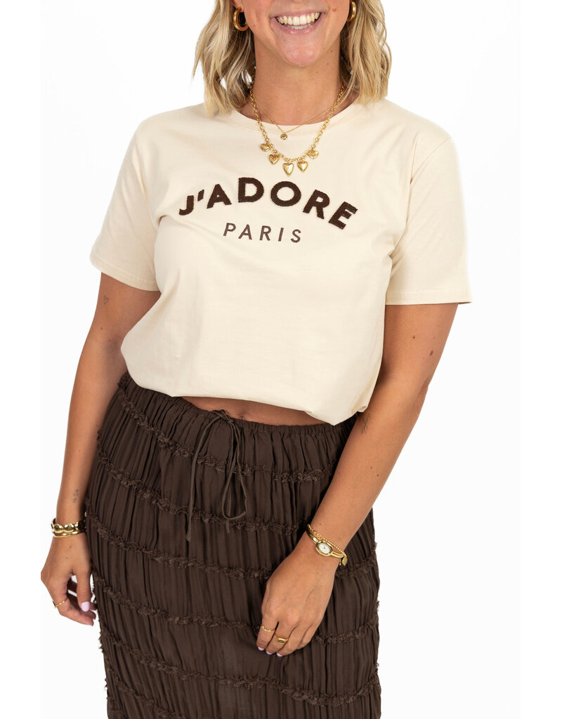 21Jewelz T-shirt J'adore Paris - beige/bruin