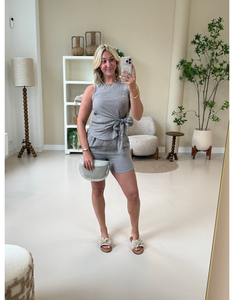 21Jewelz Linnenlook shortje - taupe