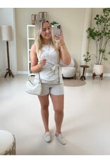 21Jewelz Linnenlook top met strik - beige