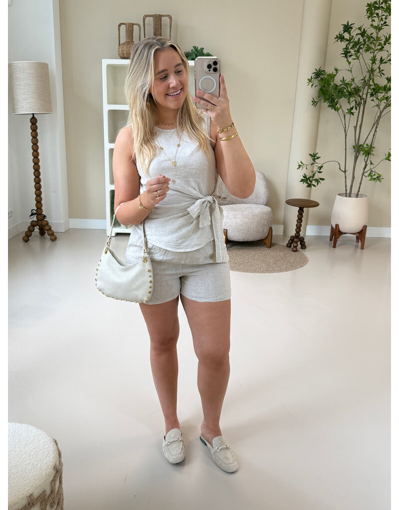 21Jewelz Linnenlook shortje - beige