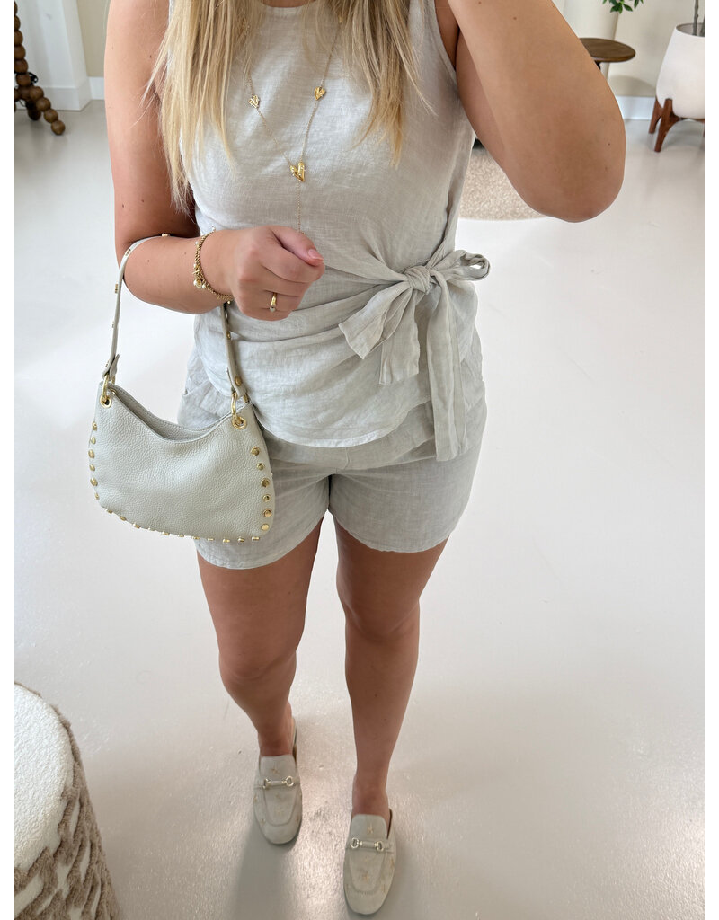 21Jewelz Linnenlook shortje - beige