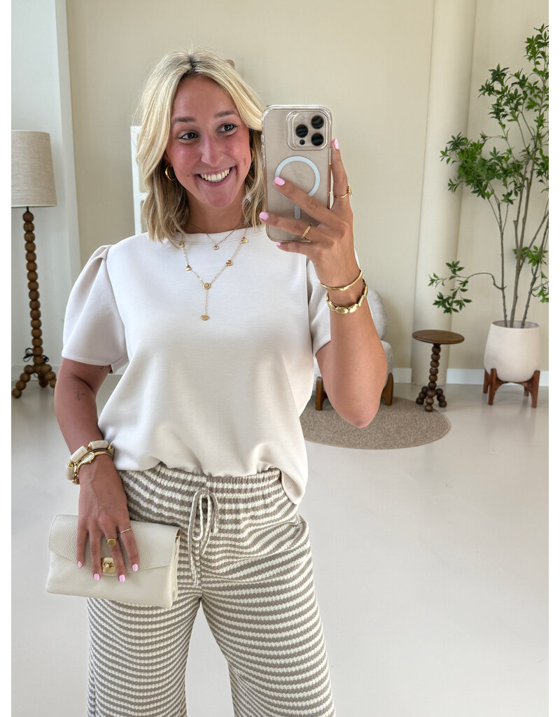 21Jewelz Sweatshirt met pofmouw - beige
