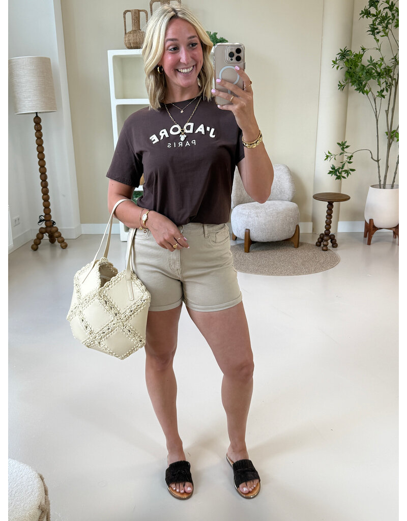 21Jewelz T-shirt J'adore Paris - bruin/beige