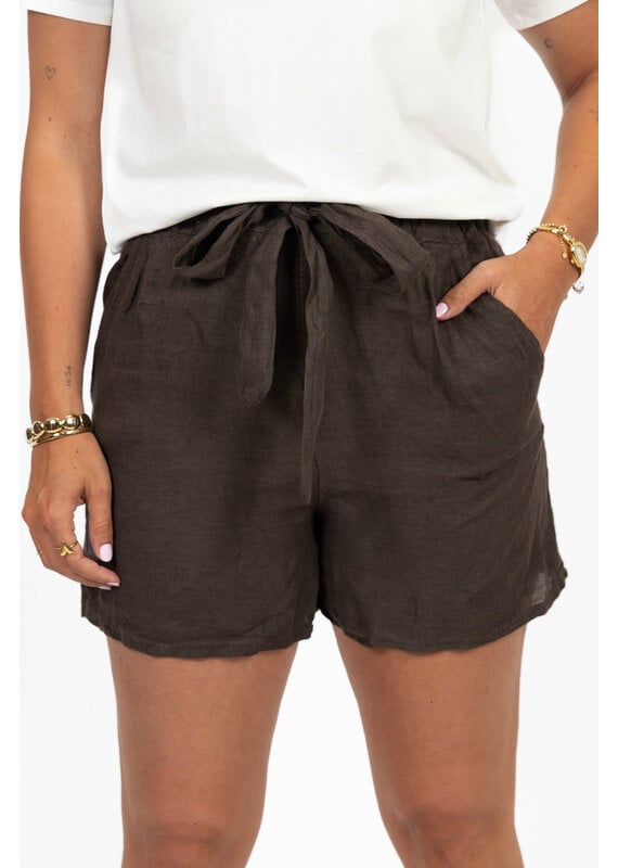 21Jewelz Linnenlook shortje - bruin
