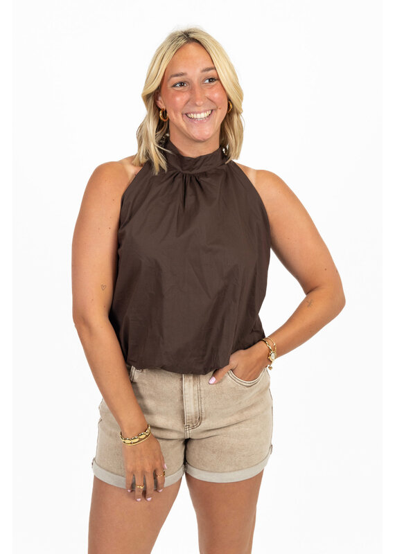 21Jewelz Balloon look haltertop - bruin
