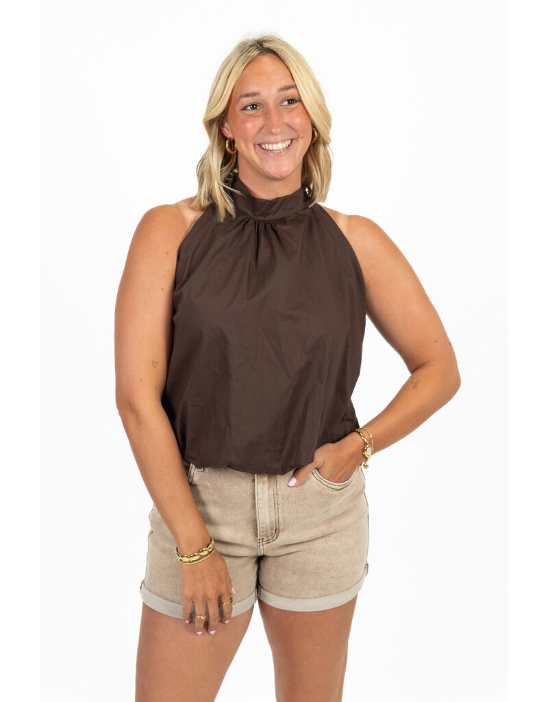 21Jewelz Balloon look haltertop - bruin