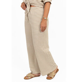 21Jewelz Gehaakte losvallende broek met strepen - taupe/beige