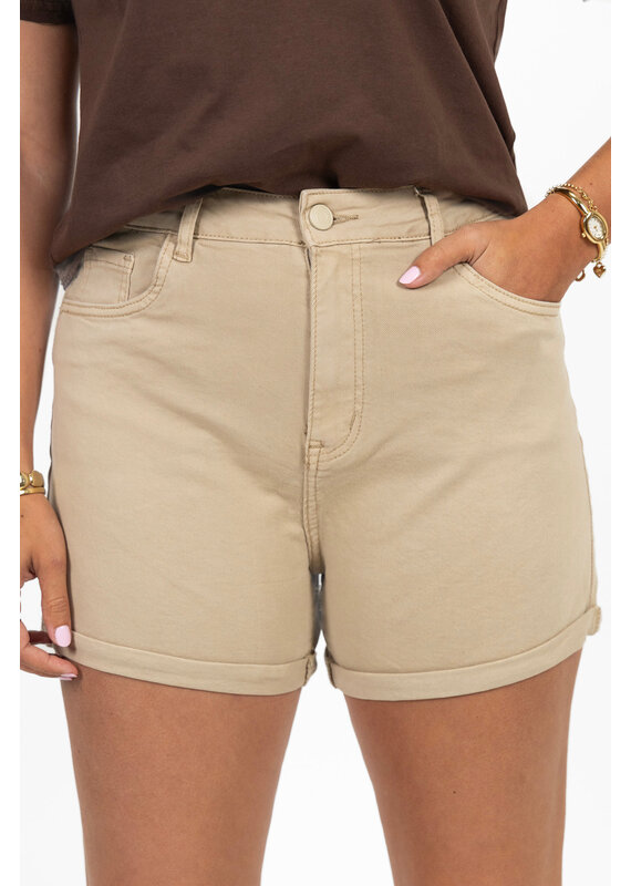 21Jewelz Effen jeans shortje - beige