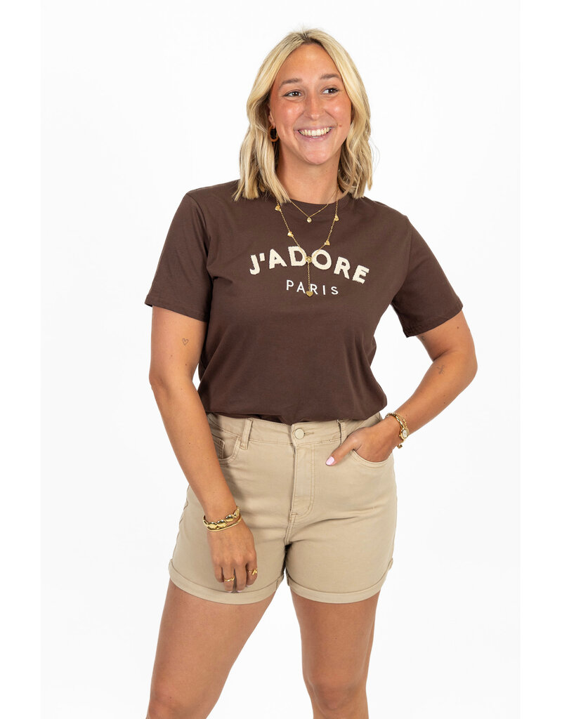 21Jewelz Effen jeans shortje - beige