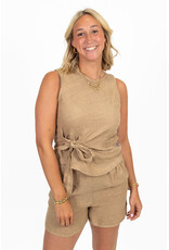 21Jewelz Linnenlook shortje - camel