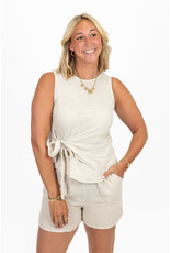 21Jewelz Linnenlook shortje - beige