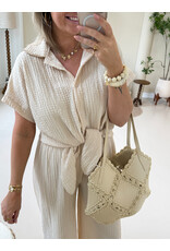 21Jewelz Losvallende co-ord set met knoopdetail - beige