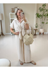 21Jewelz Losvallende co-ord set met knoopdetail - beige
