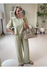 21Jewelz Losvallende pantalon met elastiek band - groen