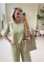 21Jewelz Losvallende blouse met pofmouw - groen