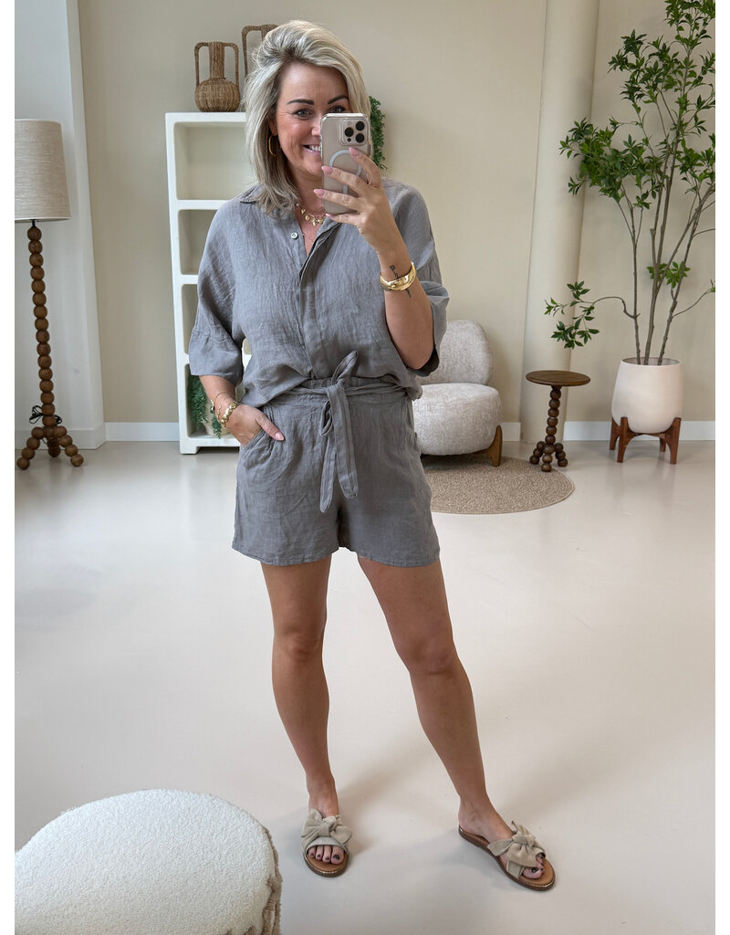 21Jewelz Linnenlook blouse - taupe