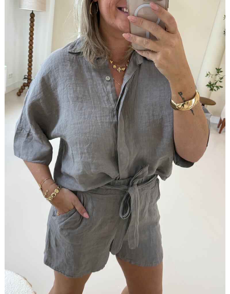 21Jewelz Linnenlook blouse - taupe