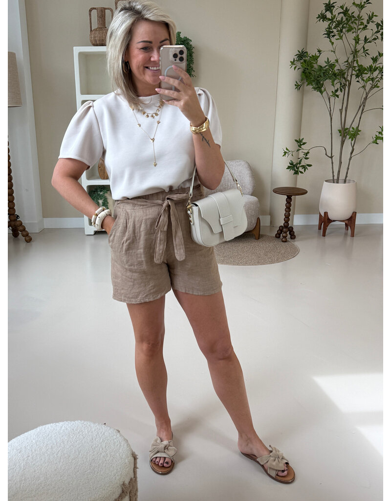 21Jewelz Linnenlook shortje - camel