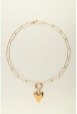 My Jewellery My Jewellery | Schakelketting met groot hart bedel - goud