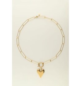 My Jewellery Schakelketting met groot hart bedel - goud