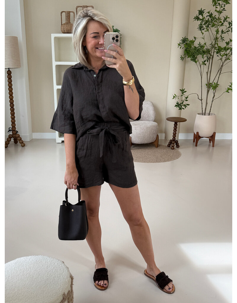 21Jewelz Linnenlook shortje - bruin