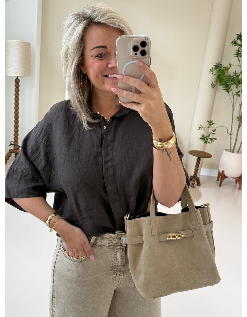 21Jewelz Linnenlook blouse - bruin