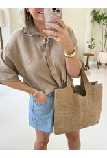 21Jewelz Linnenlook blouse - camel