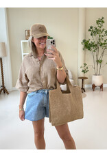 21Jewelz Linnenlook blouse - camel