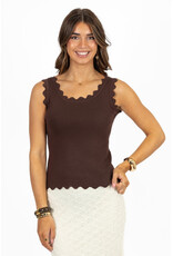 21Jewelz Basic zigzag top - bruin