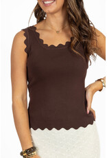21Jewelz Basic zigzag top - bruin