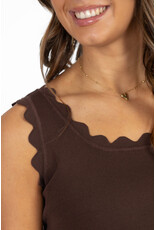 21Jewelz Basic zigzag top - bruin
