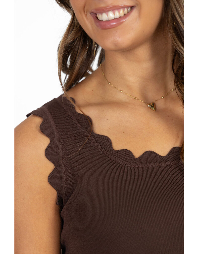 21Jewelz Basic zigzag top - bruin