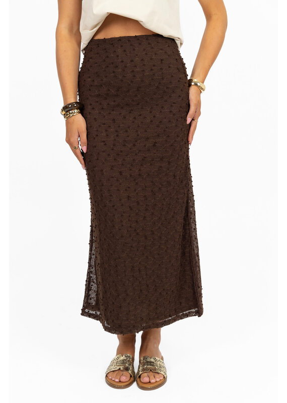 21Jewelz PRE ORDER - Aansluitende maxi rok - bruin