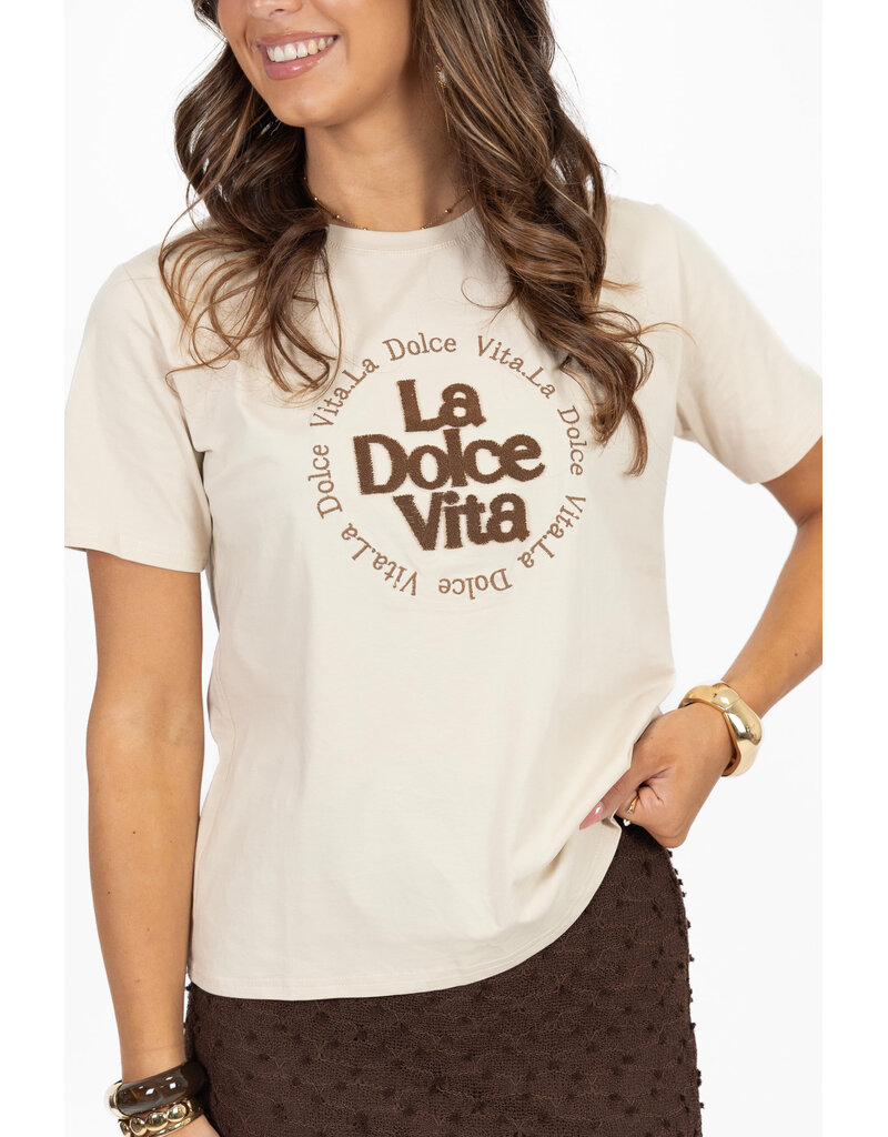 21Jewelz La dolce vita shirt - beige/bruin