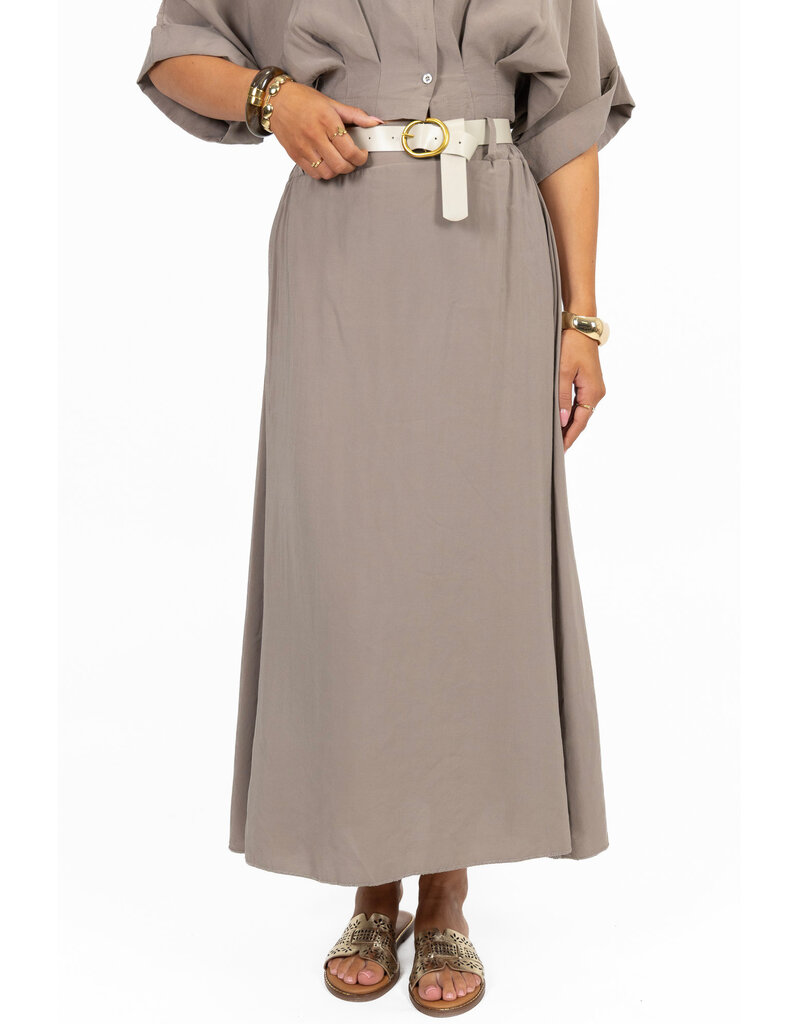 21Jewelz Lange rok met riem & elastiek - taupe