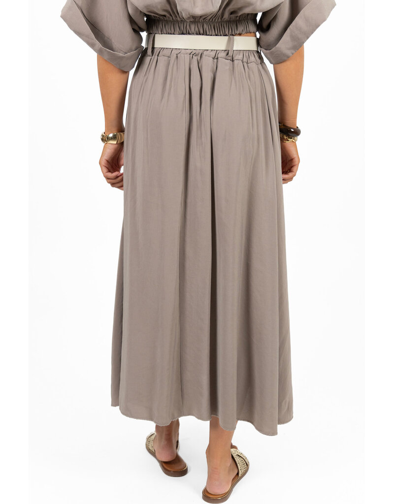 21Jewelz Lange rok met riem & elastiek - taupe