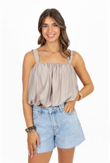 21Jewelz Top met pofeffect - taupe