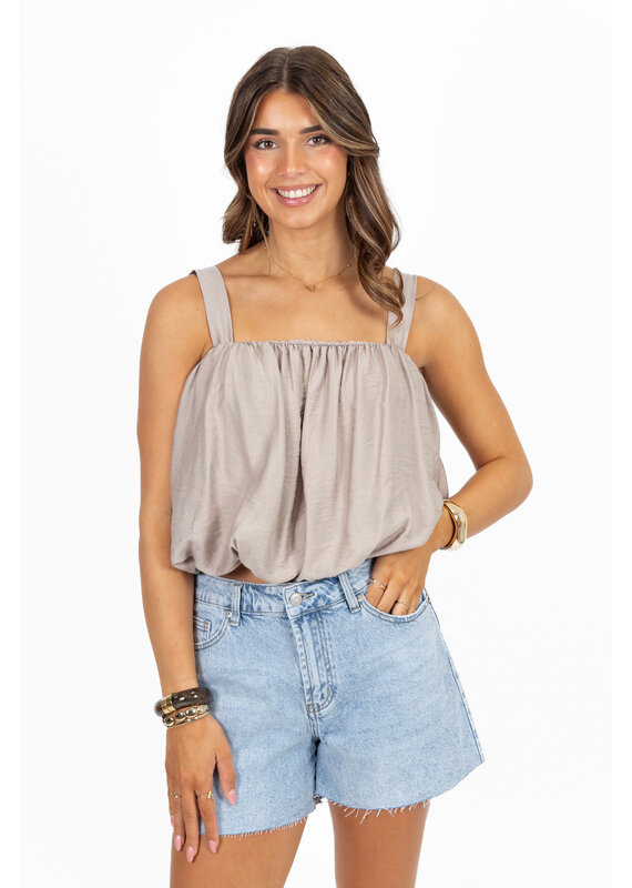 21Jewelz Top met pofeffect - taupe