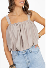 21Jewelz Top met pofeffect - taupe
