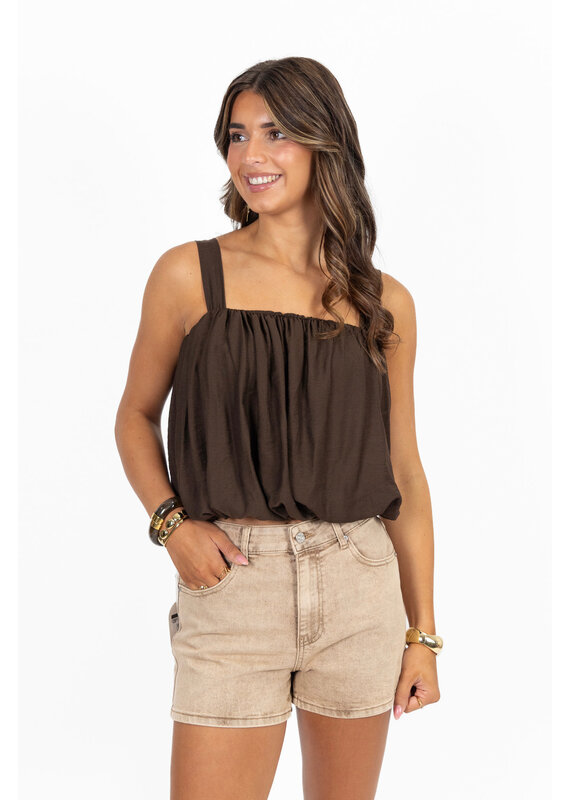 21Jewelz Top met pofeffect - bruin