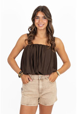 21Jewelz Top met pofeffect - bruin
