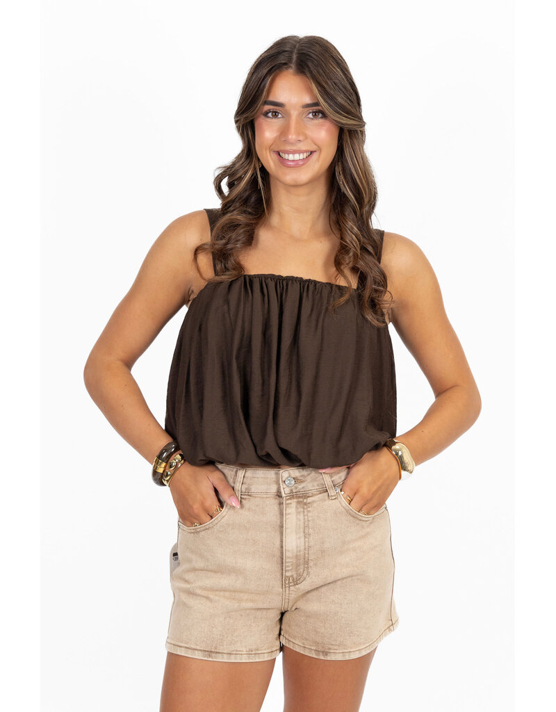 21Jewelz Top met pofeffect - bruin