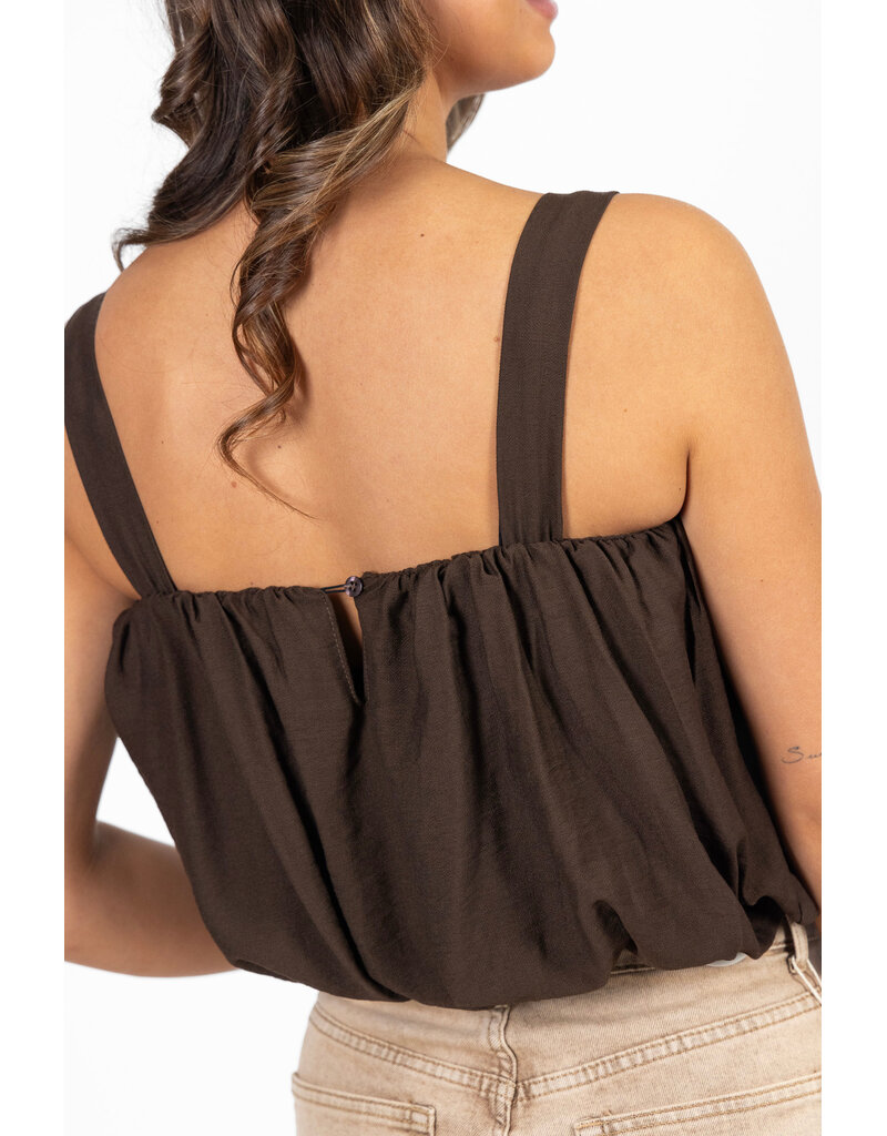 21Jewelz Top met pofeffect - bruin