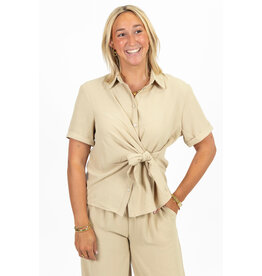 21Jewelz Losvallend blousje met strik - beige