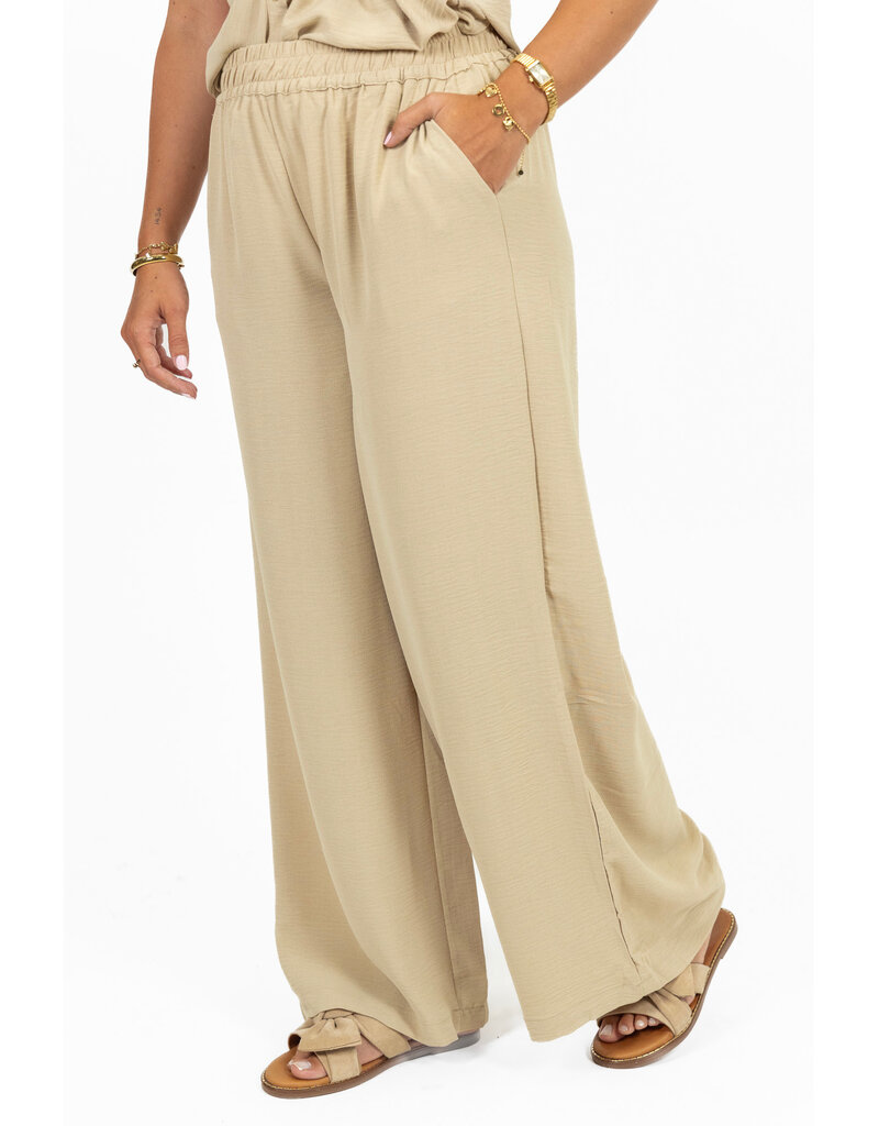21Jewelz Losvallende pantalon met elastiek - beige