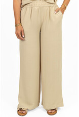 21Jewelz Losvallende pantalon met elastiek - beige