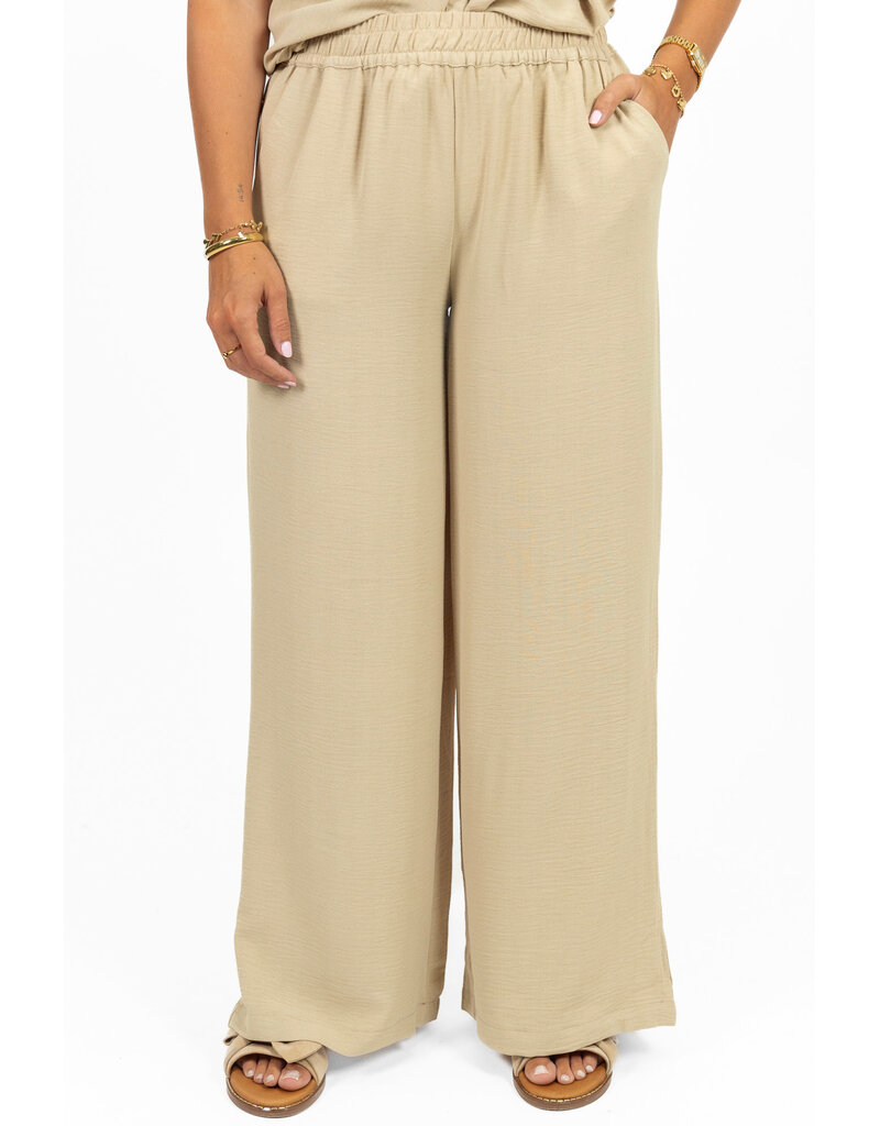 21Jewelz Losvallende pantalon met elastiek - beige