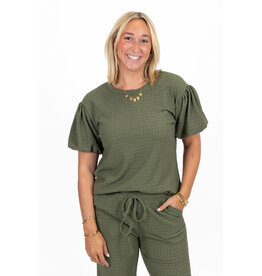21Jewelz Losvallende co-ord set met pofmouwtjes - groen